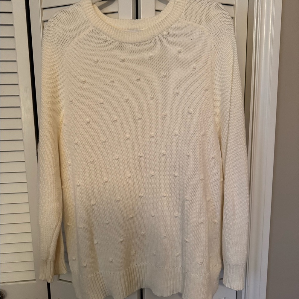 Old Navy Elegant Cream Textured Sweater